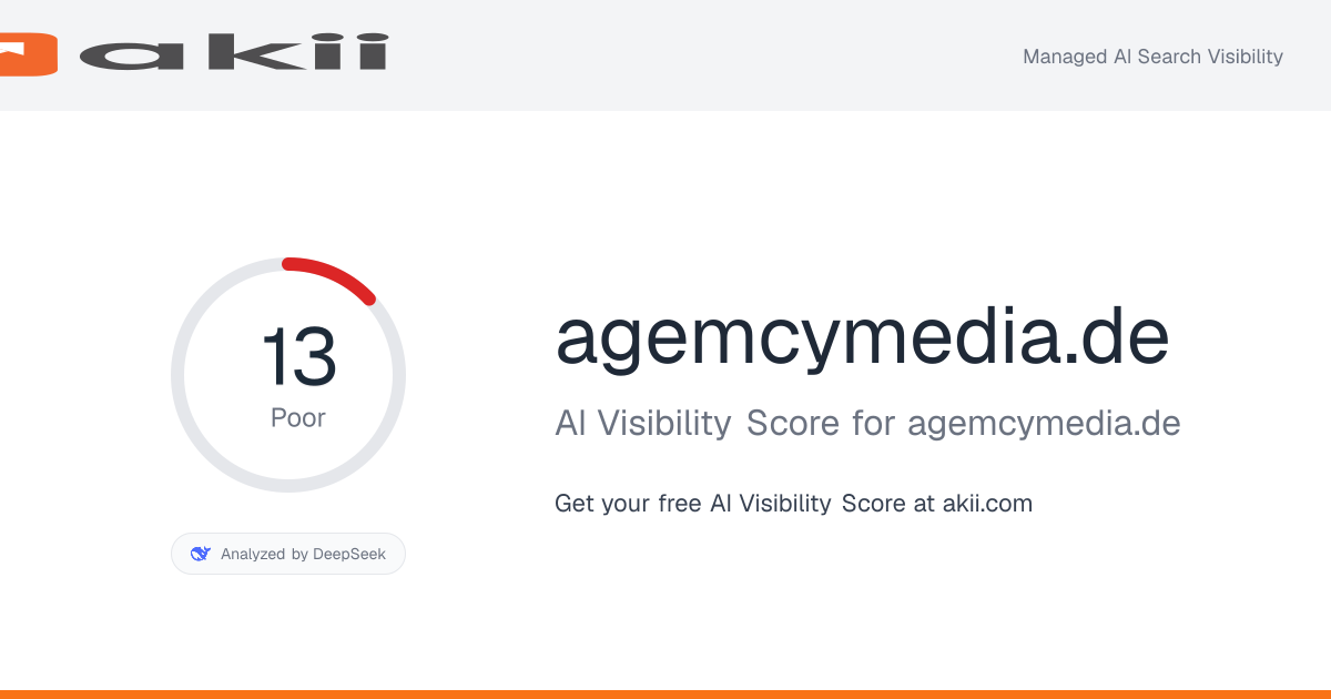 agemcymedia.de AI Visibility Score preview