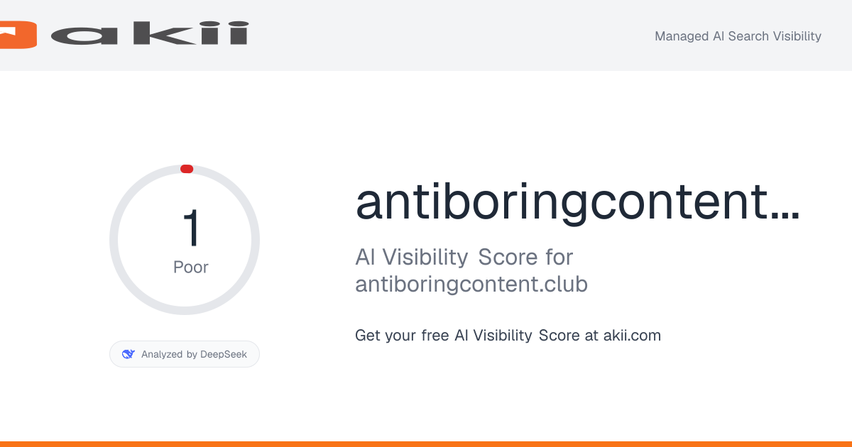 antiboringcontent.club AI Visibility Score preview