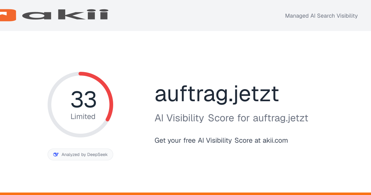 auftrag.jetzt AI Visibility Score preview