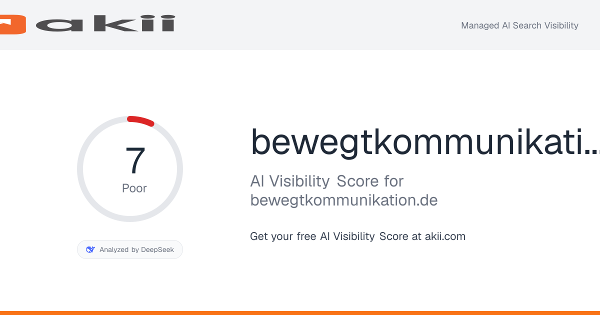 bewegtkommunikation.de AI Visibility Score preview
