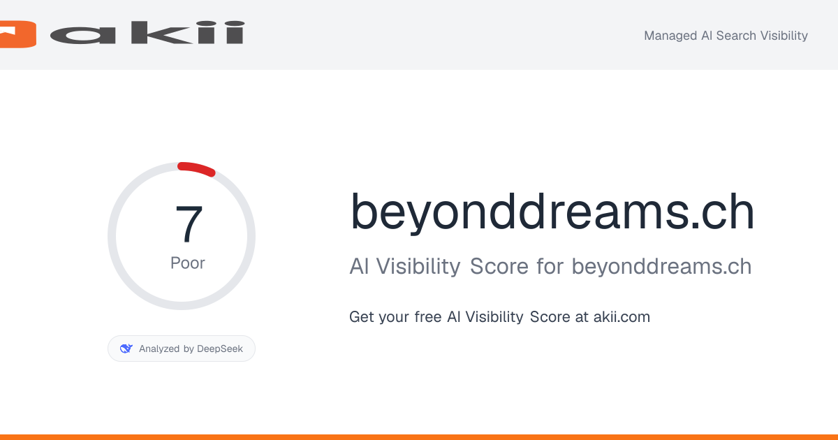 beyonddreams.ch AI Visibility Score preview