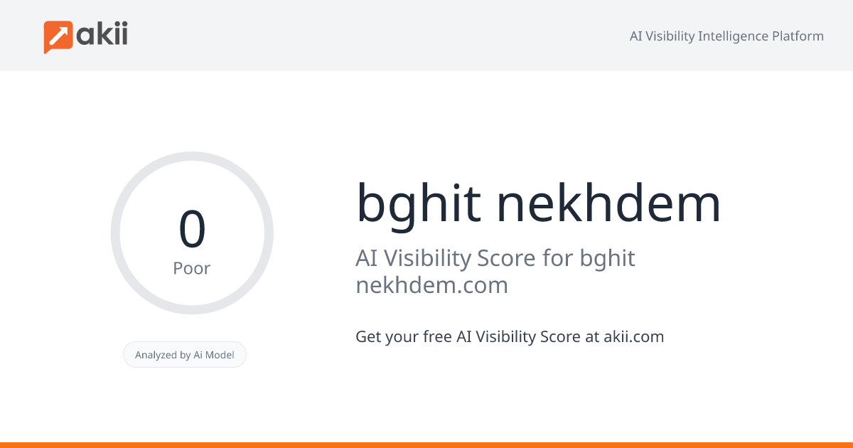 bghit-nekhdem AI Visibility Score