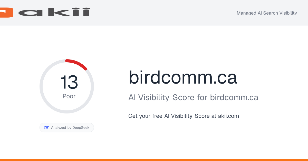 birdcomm.ca AI Visibility Score preview