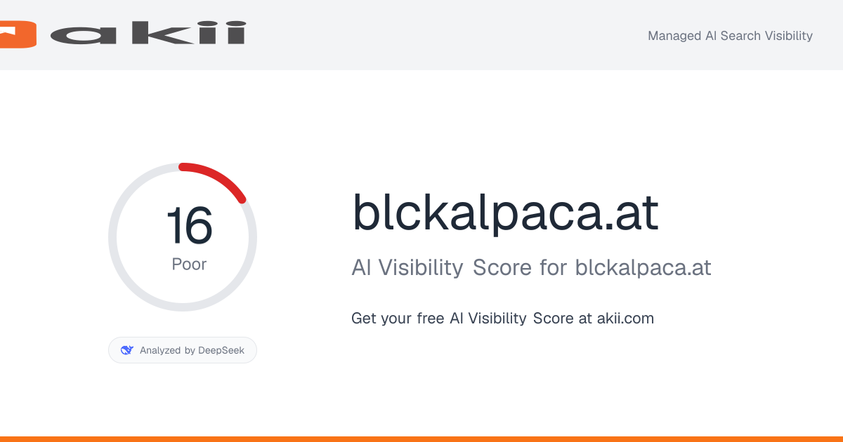 blckalpaca.at AI Visibility Score preview