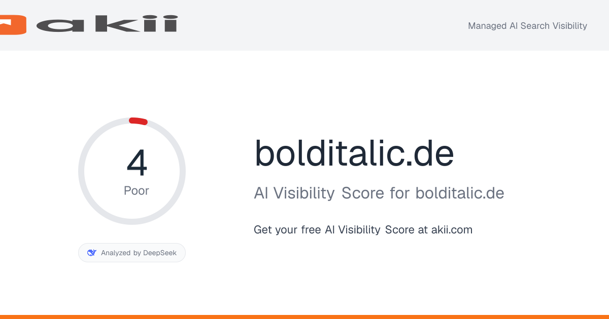 bolditalic.de AI Visibility Score preview