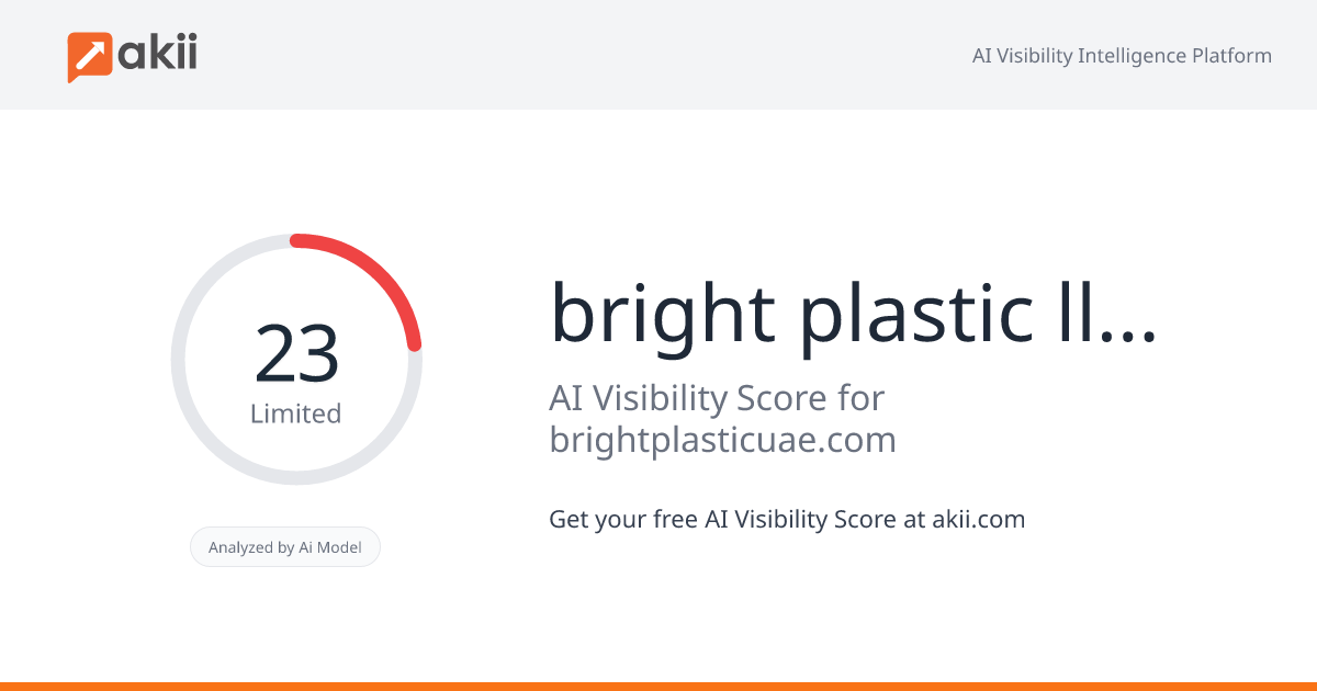 bright plastic llc ajman uae AI Visibility Score