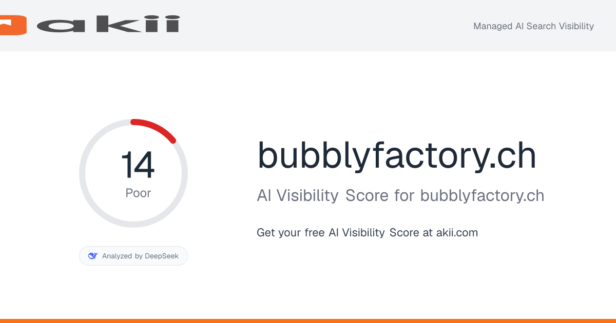 bubblyfactory.ch AI Visibility Score preview