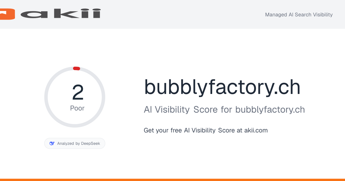 bubblyfactory.ch AI Visibility Score preview