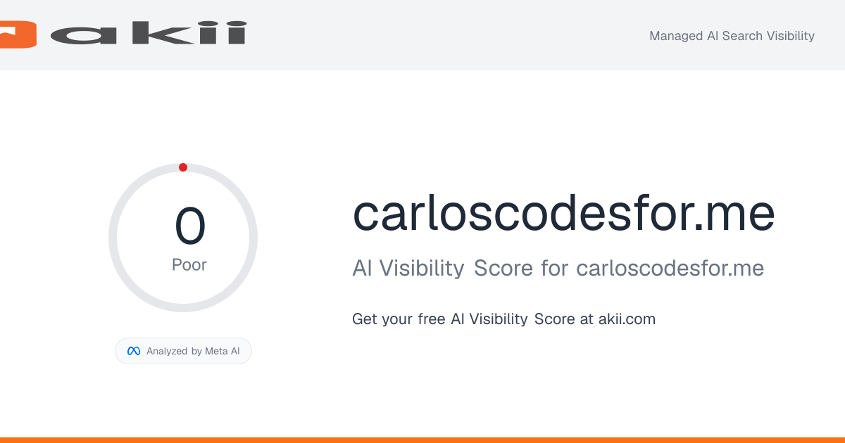 carloscodesfor.me AI Visibility Score preview