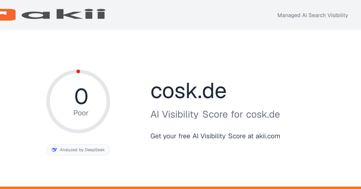 cosk.de AI Visibility Score preview