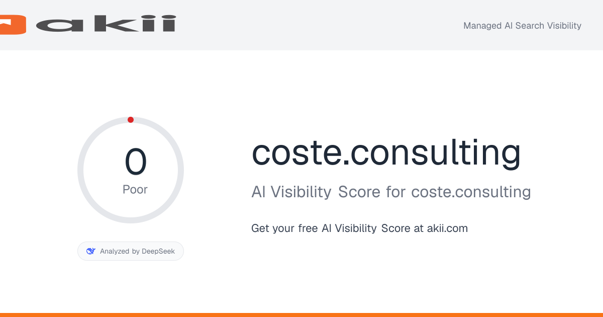 coste.consulting AI Visibility Score preview