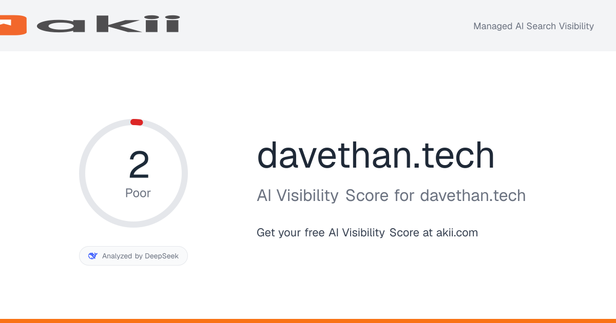 davethan.tech AI Visibility Score preview