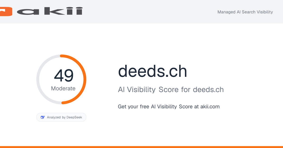 deeds.ch AI Visibility Score preview