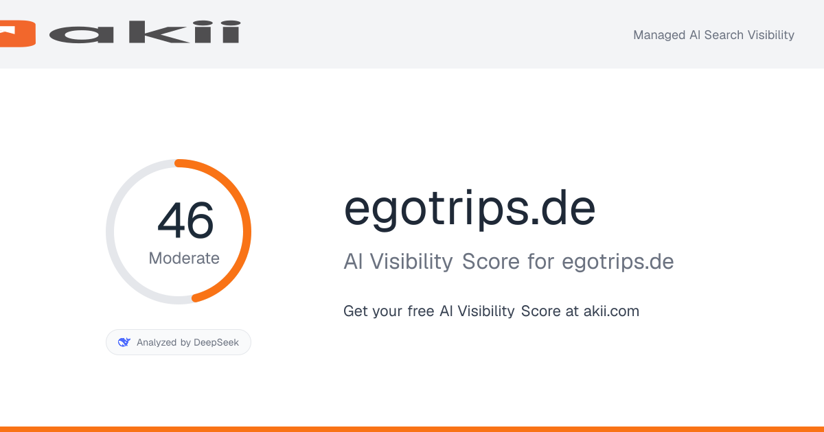 egotrips.de AI Visibility Score preview