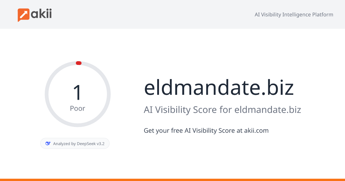 eldmandate.biz AI Visibility Score