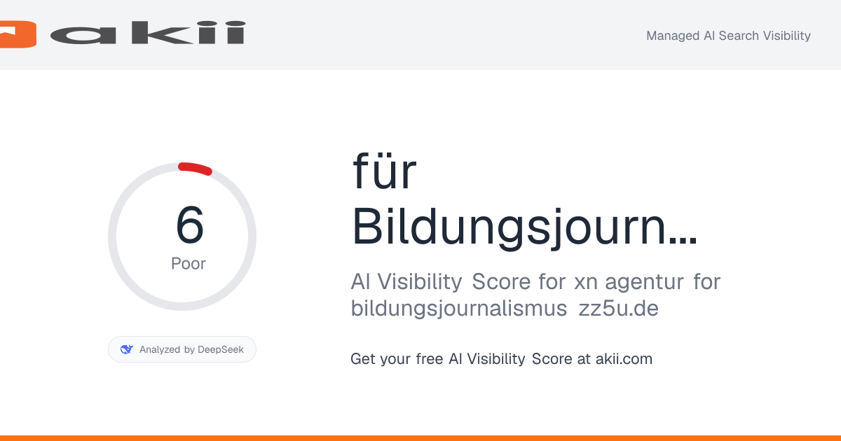 für Bildungsjournalismus AI Visibility Score preview