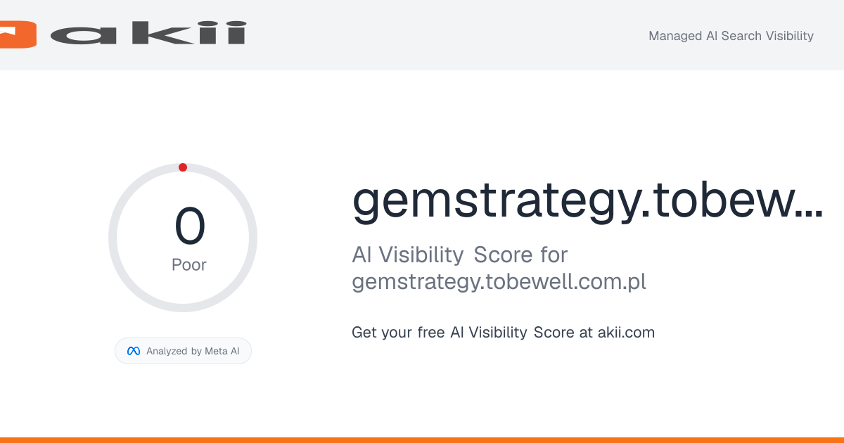gemstrategy.tobewell.com.pl AI Visibility Score preview