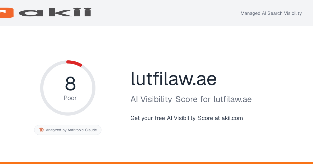 lutfilaw.ae AI Visibility Score preview