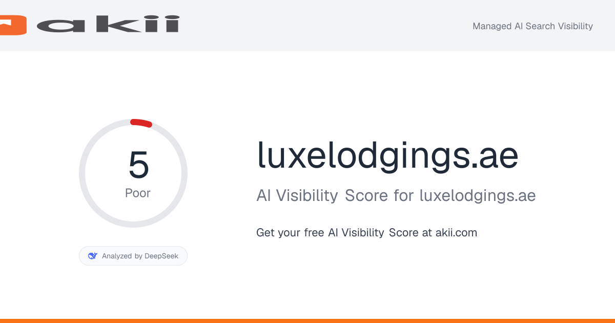 luxelodgings.ae AI Visibility Score preview