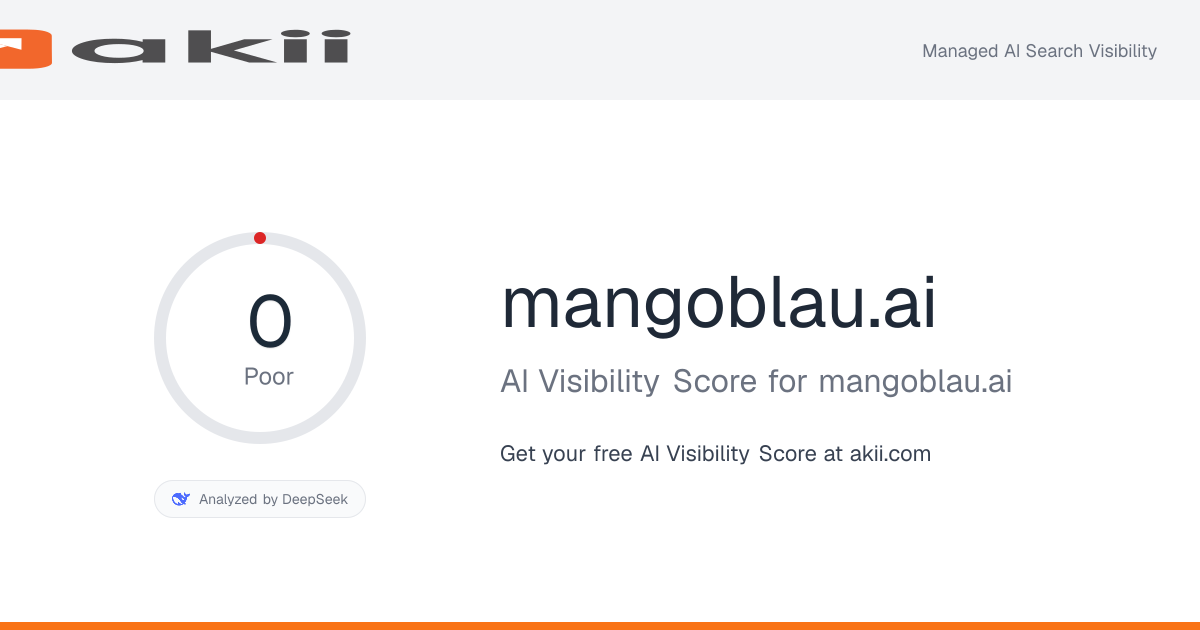 mangoblau.ai AI Visibility Score preview