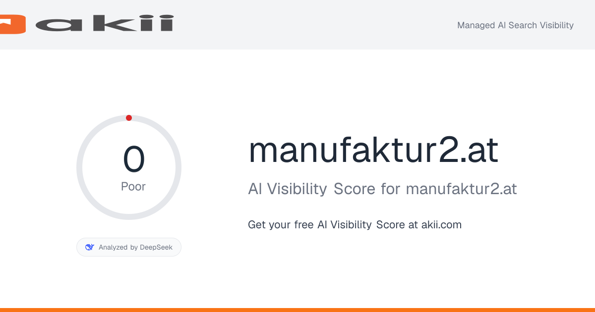 manufaktur2.at AI Visibility Score preview