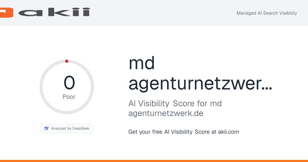 md-agenturnetzwerk.de AI Visibility Score preview