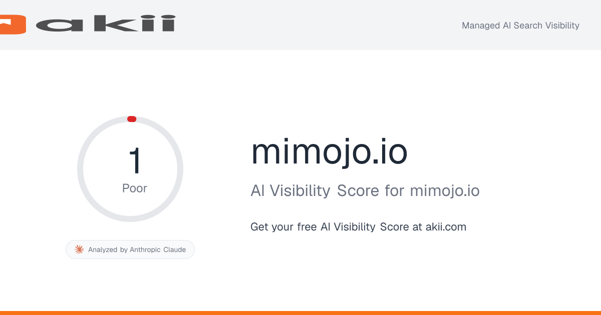 mimojo.io AI Visibility Score preview