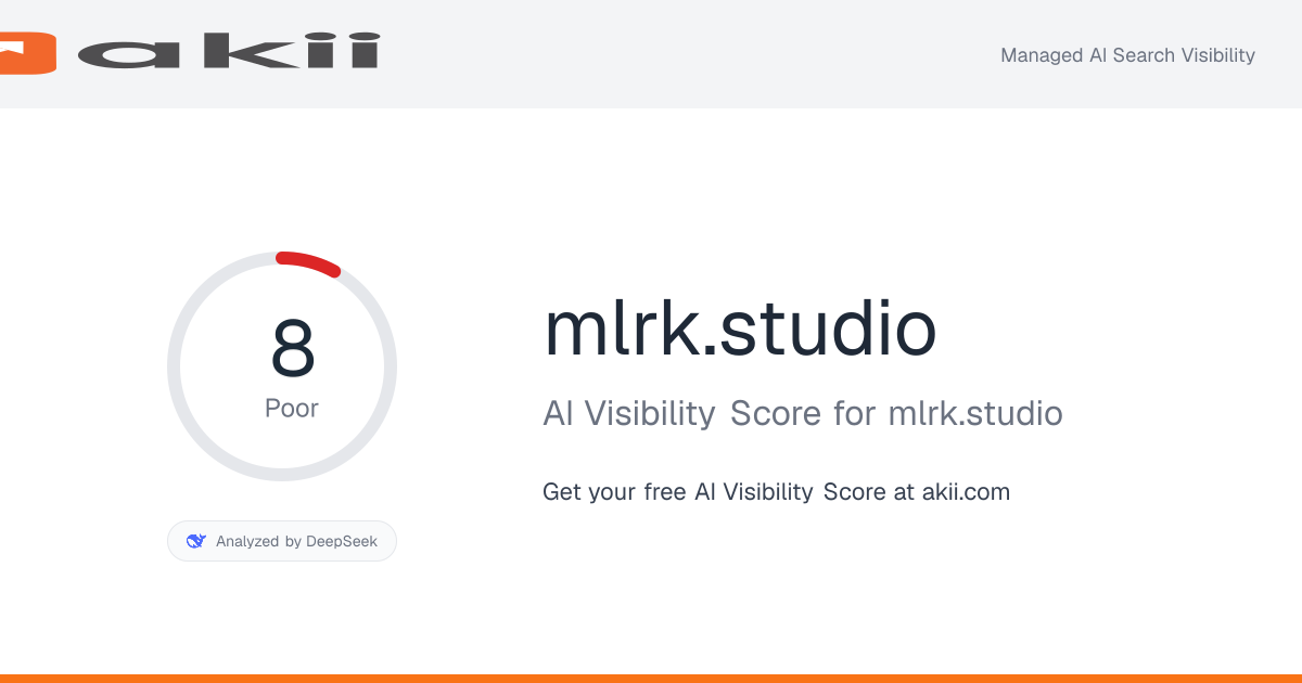 mlrk.studio AI Visibility Score preview