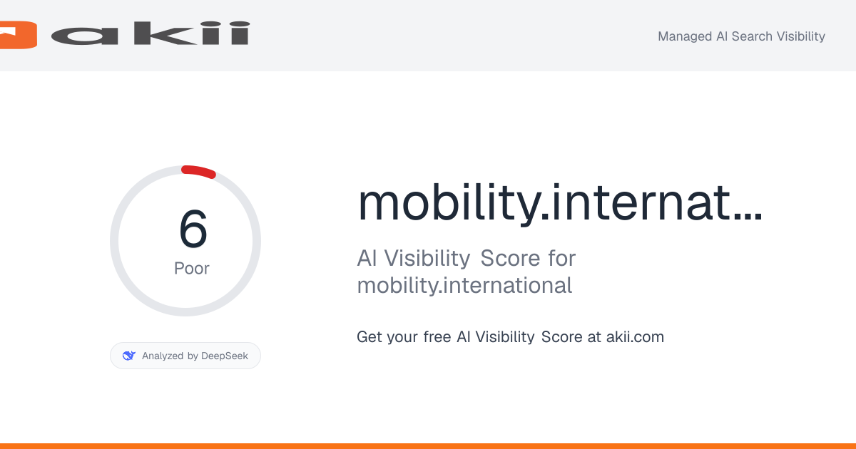 mobility.international AI Visibility Score preview