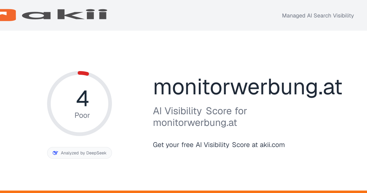 monitorwerbung.at AI Visibility Score preview