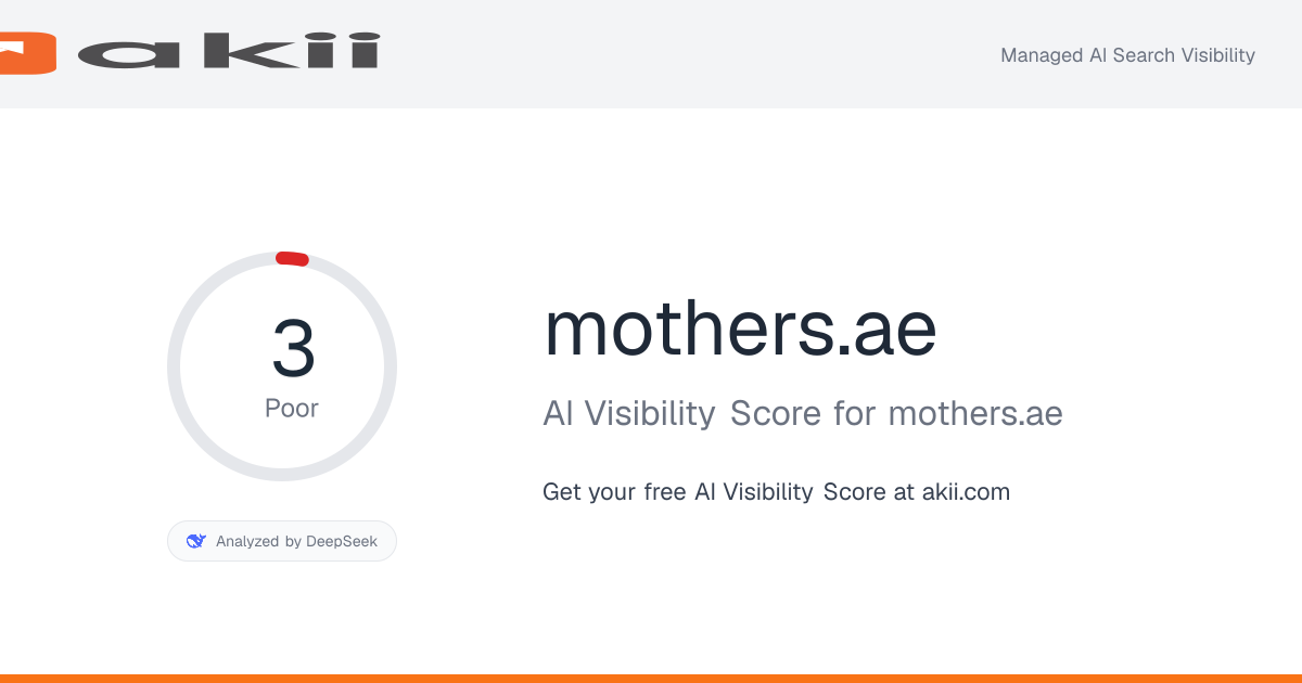 mothers.ae AI Visibility Score preview
