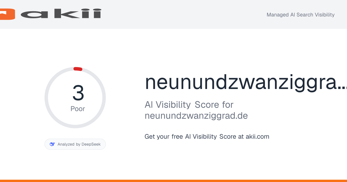 neunundzwanziggrad.de AI Visibility Score preview