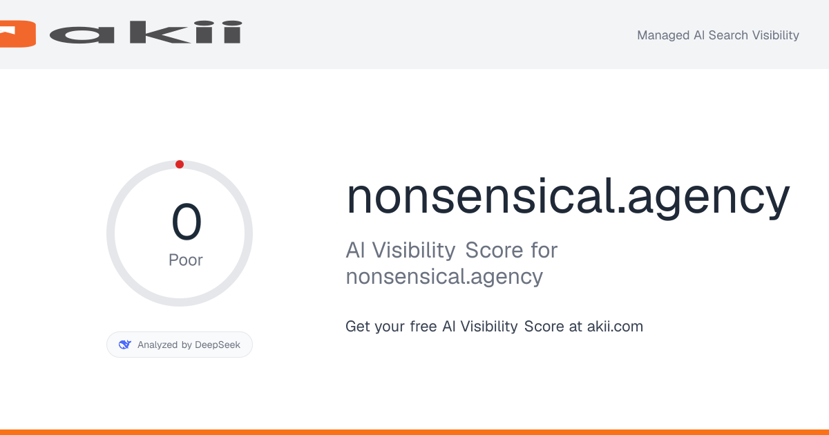 nonsensical.agency AI Visibility Score preview