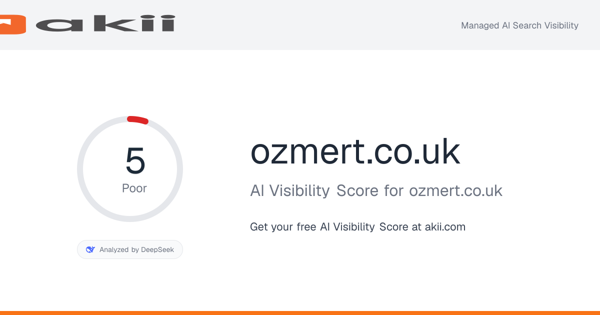 ozmert.co.uk AI Visibility Score preview