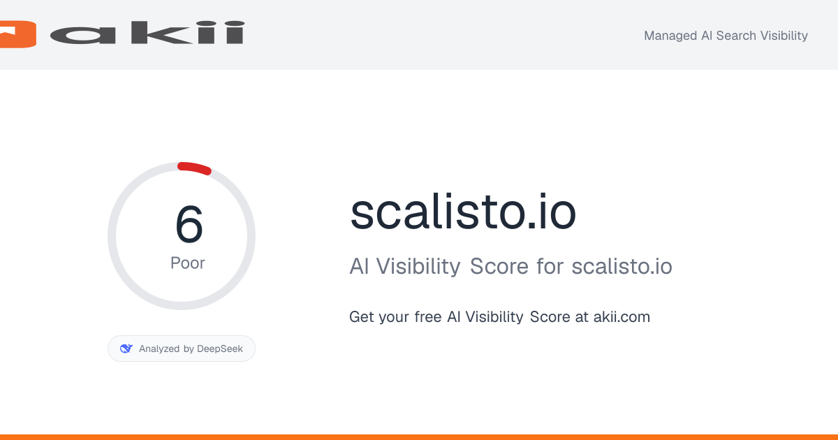 scalisto.io AI Visibility Score preview