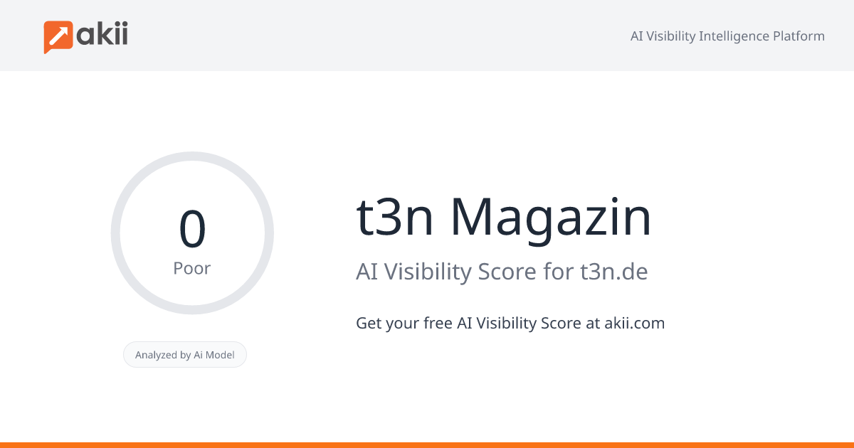 t3n Magazin AI Visibility Score