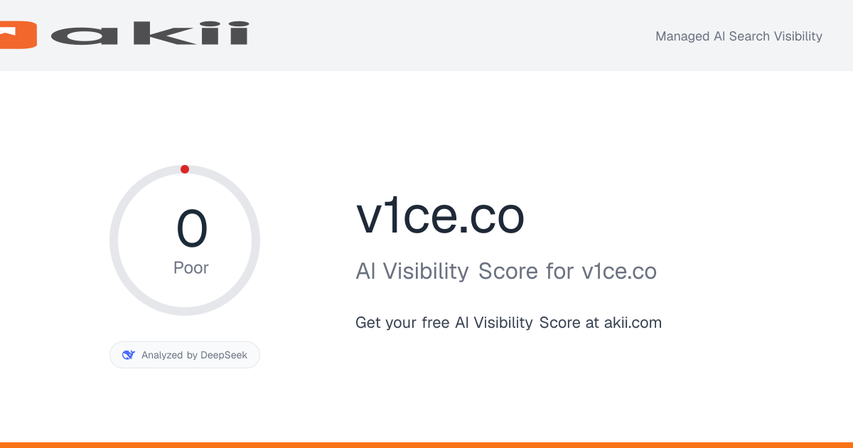 v1ce.co AI Visibility Score preview