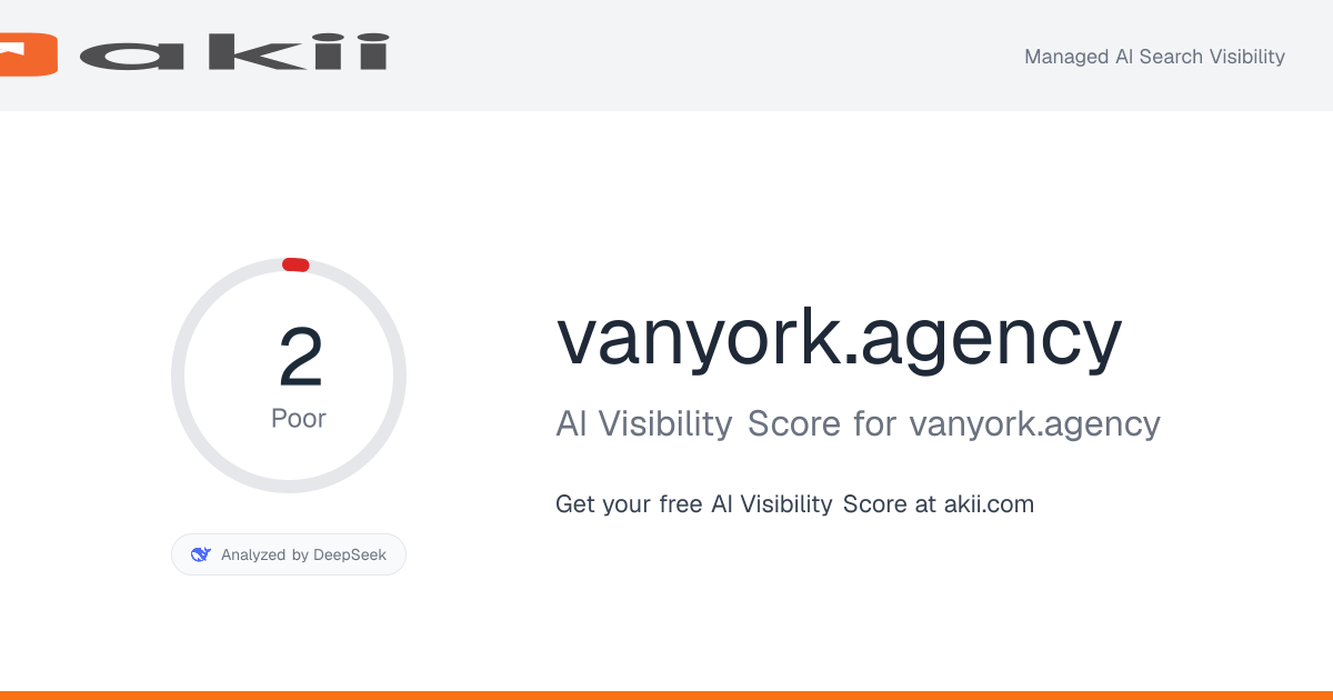vanyork.agency AI Visibility Score preview