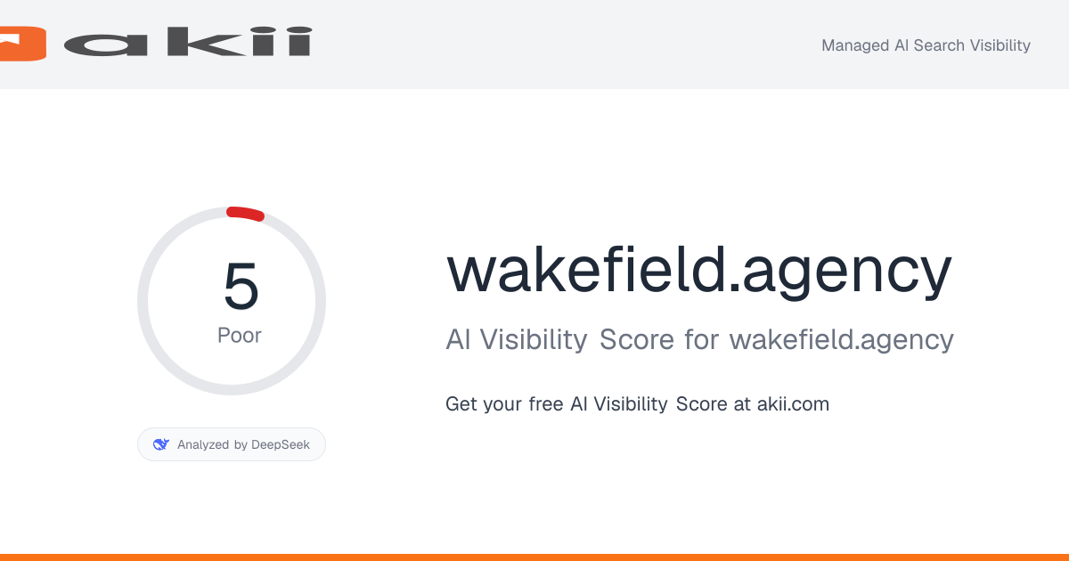 wakefield.agency AI Visibility Score preview