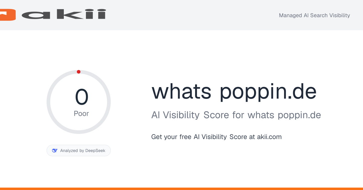 whats-poppin.de AI Visibility Score preview