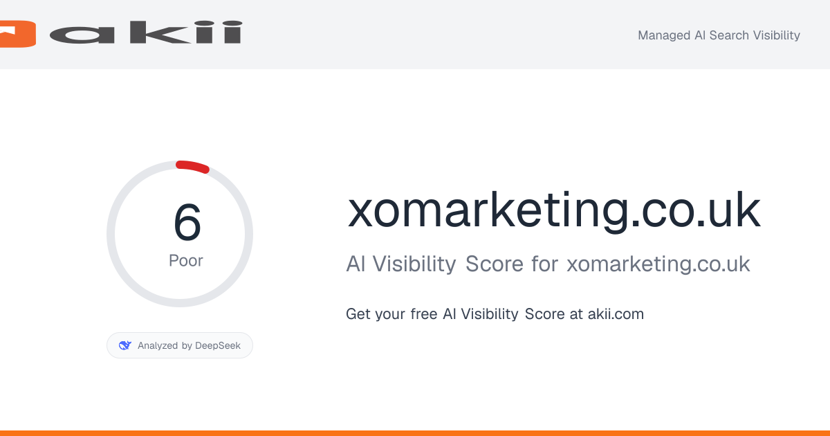 xomarketing.co.uk AI Visibility Score preview