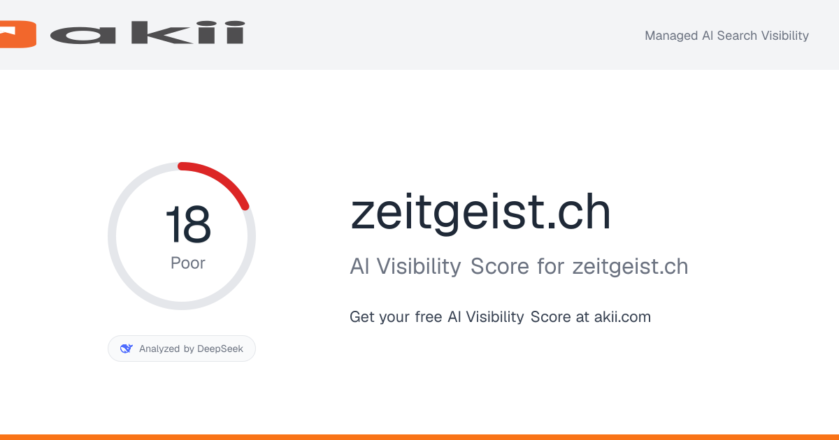 zeitgeist.ch AI Visibility Score preview